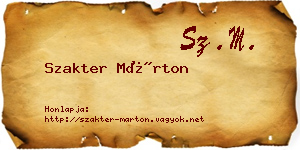 Szakter Márton névjegykártya