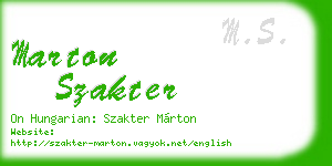 marton szakter business card