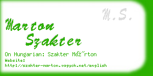 marton szakter business card